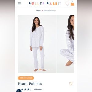 Roller rabbit lavender heart pjs. Never worn. New with tags